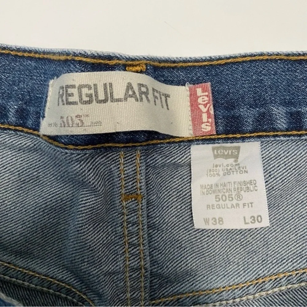 Levi's Men's 505 Regular Fit Straight Leg Denim Blue Jeans 38x30‎